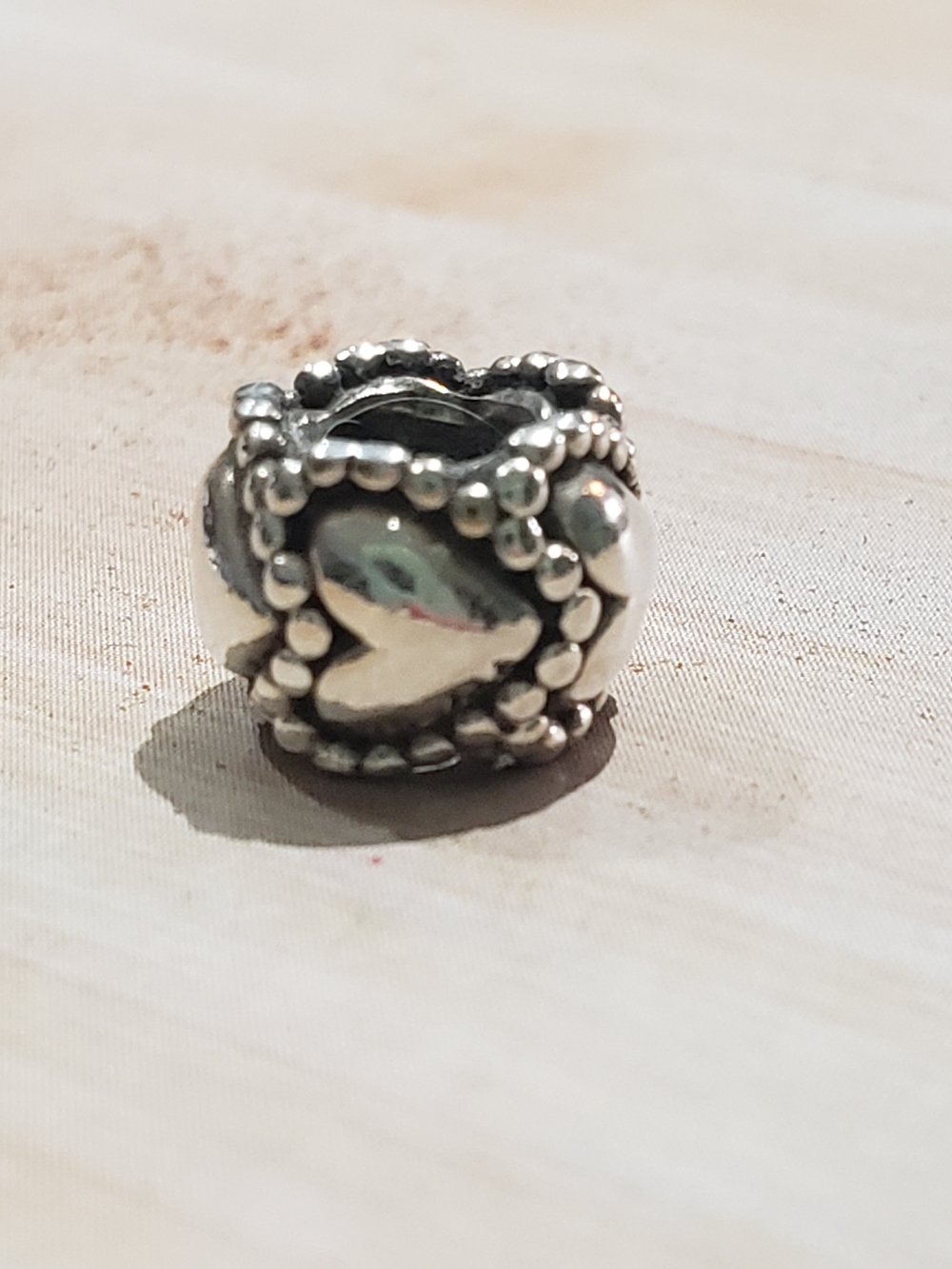 Pandora Sterling Silver Heart Bead Charm - Silver